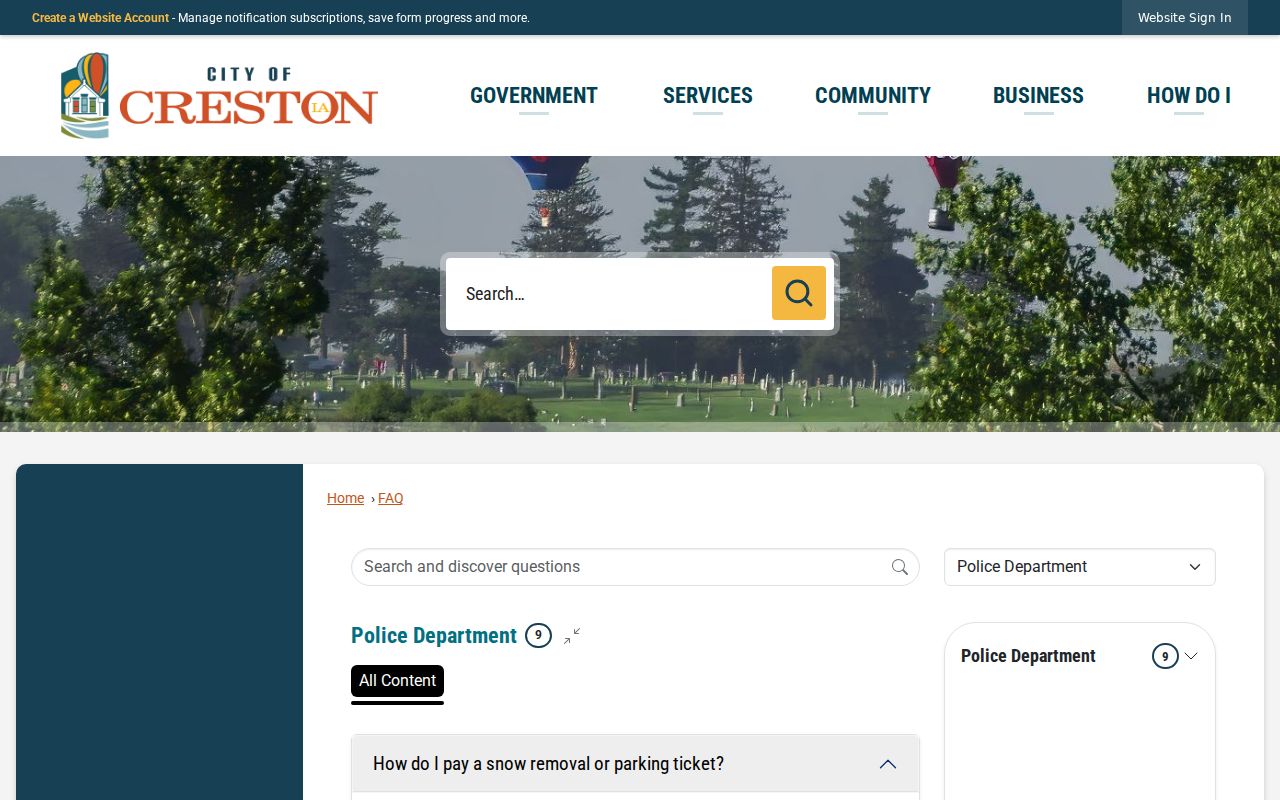 Creston warrant and traffic citation FAQ
