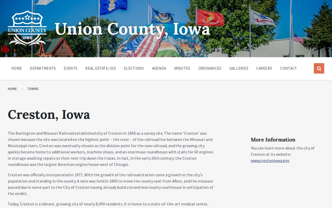 Creston warrant records county-seat profile