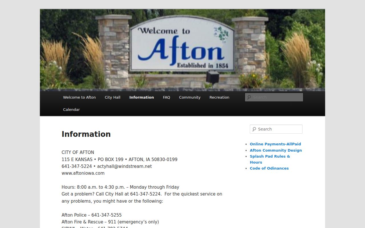 Afton warrant routing through City Hall contacts
