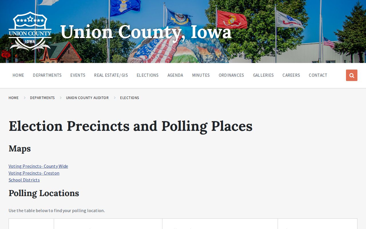 Union County precinct table showing Arispe